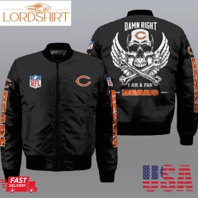 Nfl Chicago Bears Wings Skull 3D Bomber Jacket