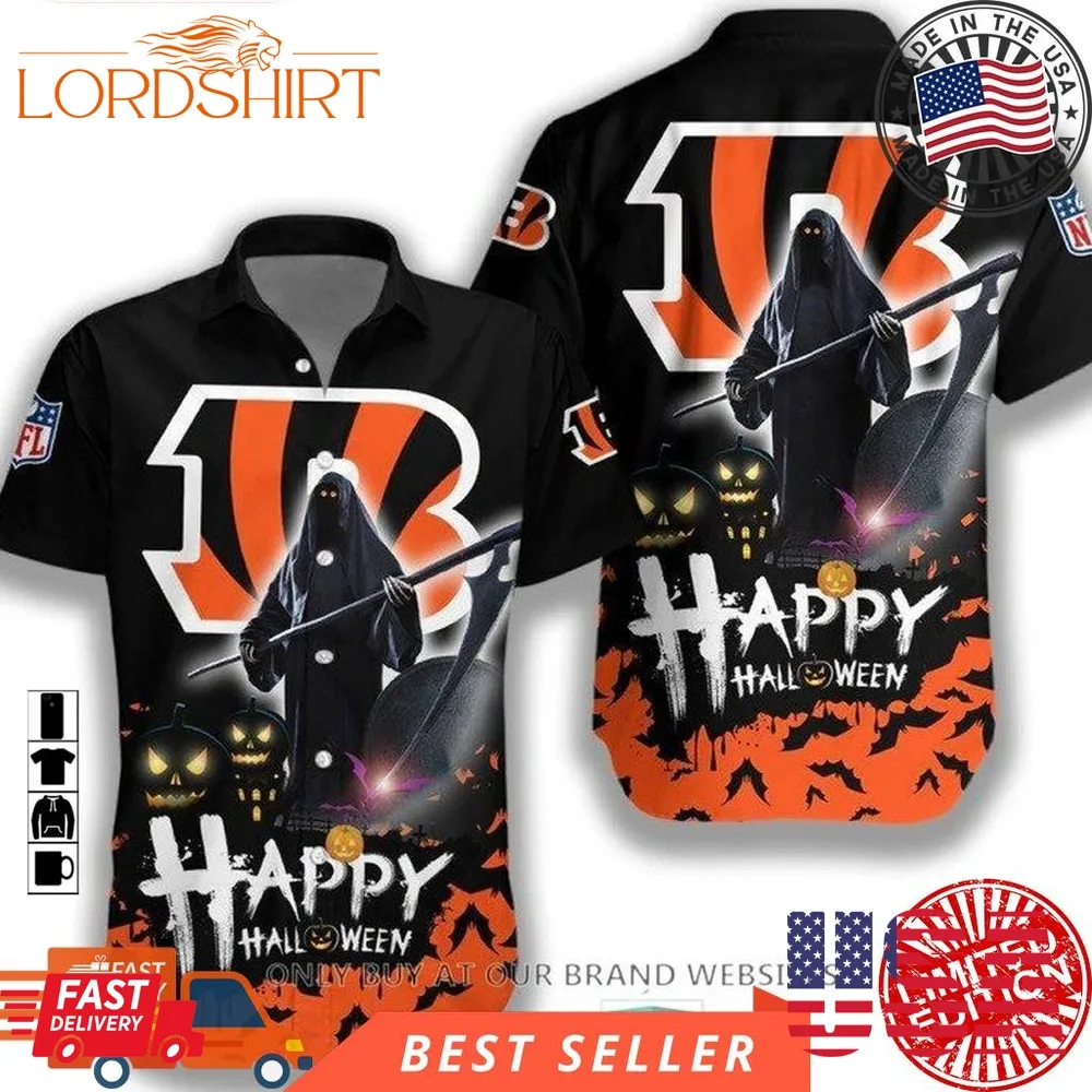 Nfl Cincinnati Bengals Happy Halloween Hawaiian Shirt