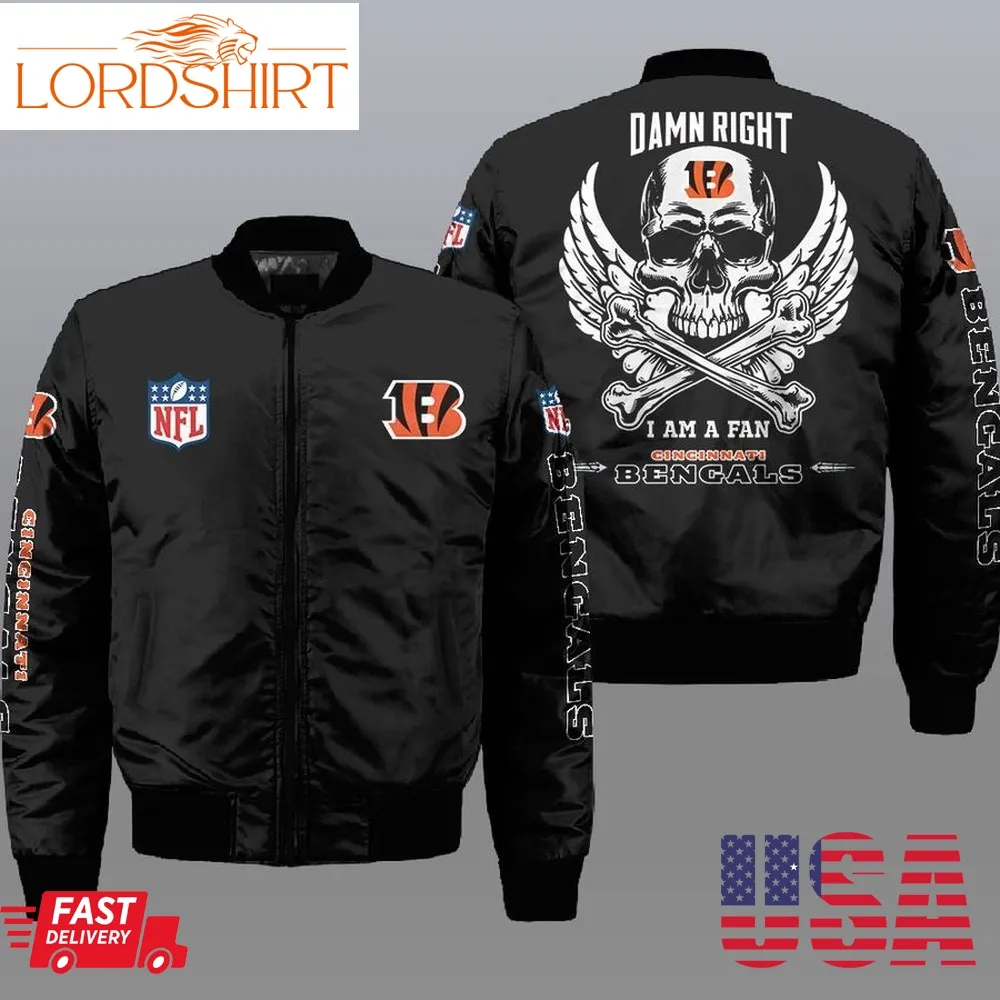 Nfl Cincinnati Bengals Wings Skull 3D Bomber Jacket