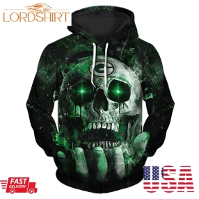 Nfl Green Bay Packers Neon Skull Men And Women 3D Full Printing Hoodie Green Bay Packers 3D Full Printing Shirt Green Bay Packers All Over Print 3D T Shirt