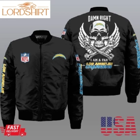 Nfl Los Angeles Chargers Wings Skull 3D Bomber Jacket