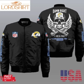 Nfl Los Angeles Rams Wings Skull 3D Bomber Jacket