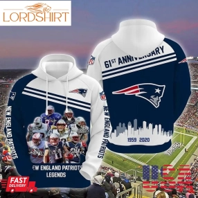 Nfl New England Patriots 61St Anniversary 1959 2020 3D Hoodie