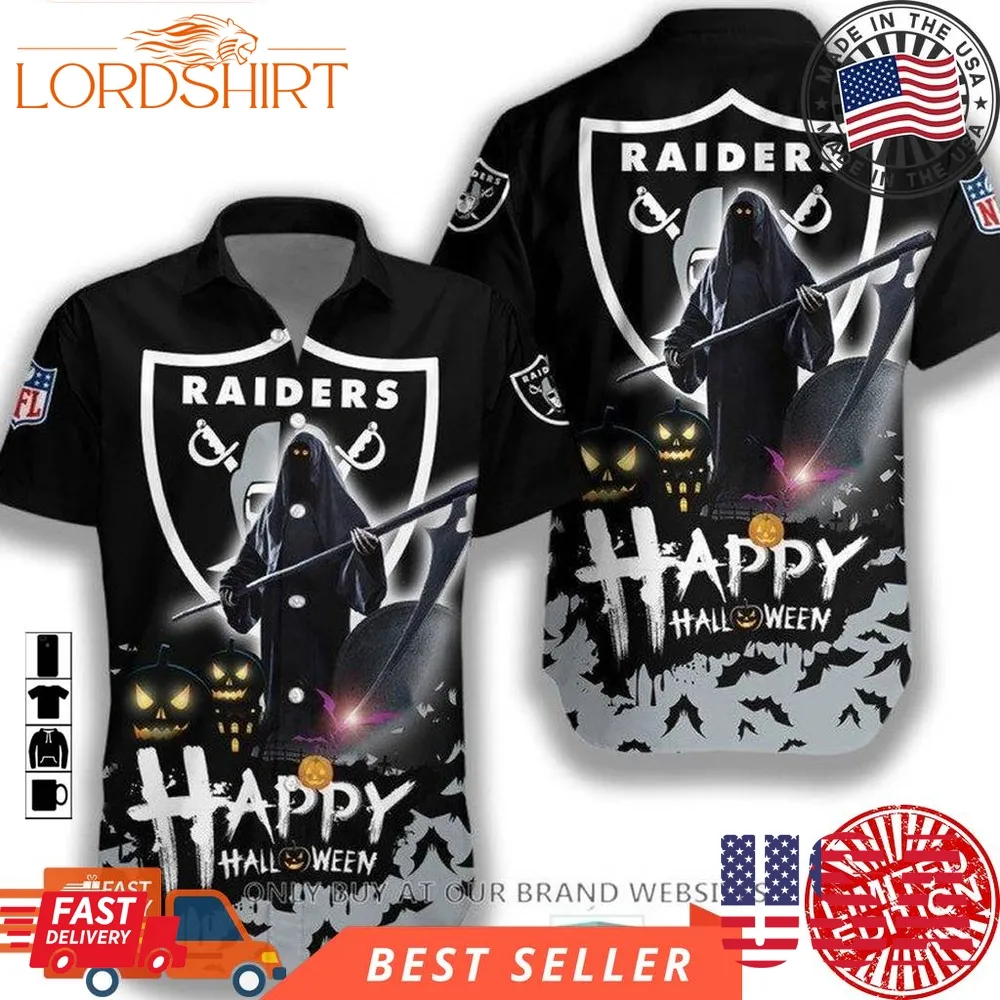 Nfl Oakland Raiders Happy Halloween Hawaiian Shirt