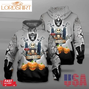 Nfl Oalkand Raiders Jack Skellington The Nightmare Before Christmas Men And Women 3D Full Printing Hoodie Zip Hoodie Nfl Oalkand Raiders 3D Full Printing Shirt