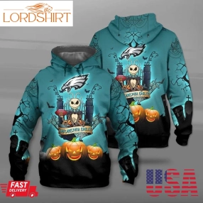 Nfl Philadelphia Eagles Jack Skellington The Nightmare Before Christmas Men And Women 3D Full Printing Hoodie Zip Hoodie Nfl Philadelphia Eagles 3D Full Printing Shirt