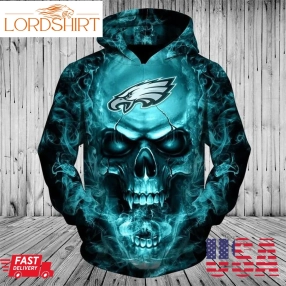 Nfl Philadelphia Eagles Neon Skull Men And Women 3D Full Printing Hoodie Zip Hoodie Nfl Philadelphia Eagles 3D Full Printing Shirt