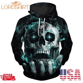 Nfl Philadelphia Eagles Neon Skull Men And Women 3D Full Printing Hoodie Zip Hoodie Shirt Nfl Philadelphia Eagles 3D Full Printing Shirt