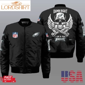 Nfl Philadelphia Eagles Wings Skull 3D Bomber Jacket