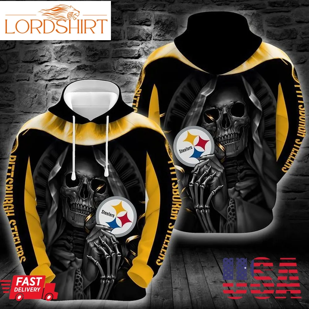 Nfl Pittsburgh Steelers Skull Pittsburgh Steelers 3D Hoodie Sweatshirt