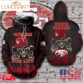 Nfl San Francisco 49Ers Skull For Life Hoodie 3D