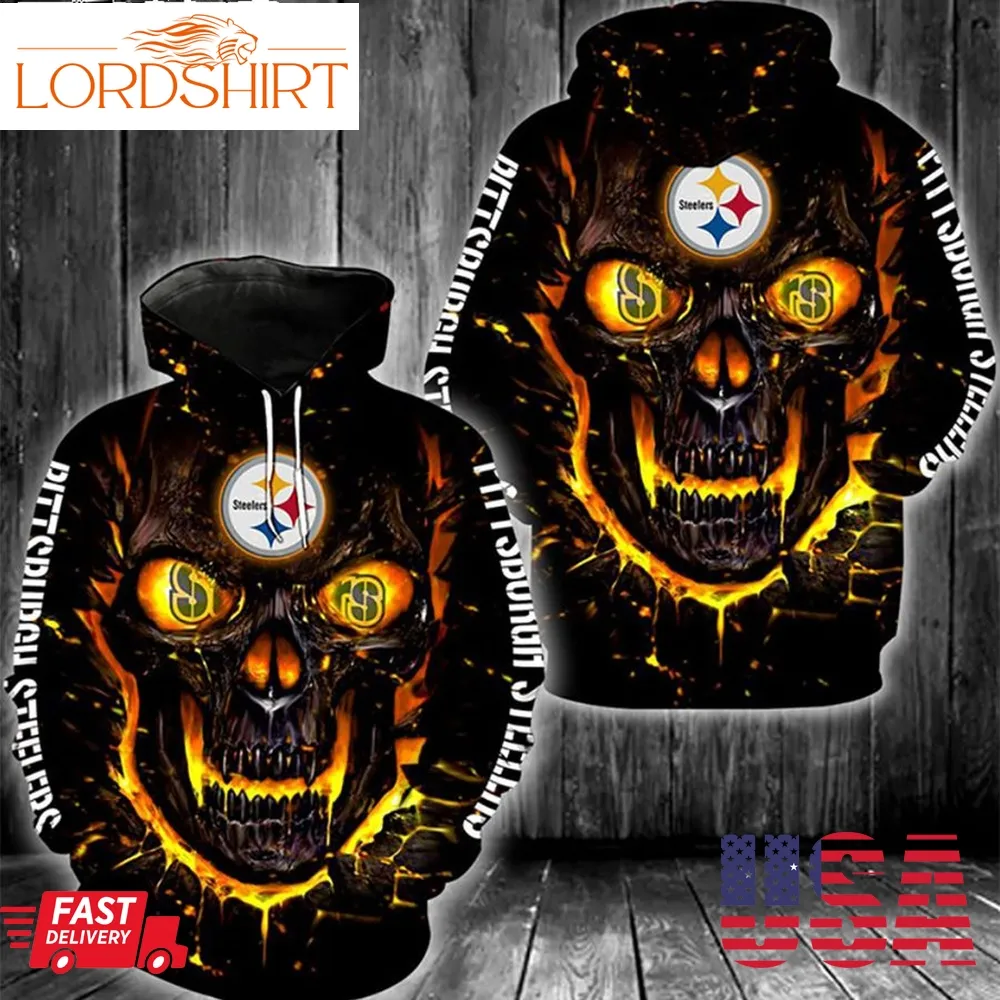 Nfl Skull Pittsburgh Steelers Nfl 3D Hoodies All Over Print Hoodie