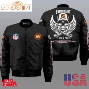 Nfl Washington Football Team Wings Skull 3D Bomber Jacket