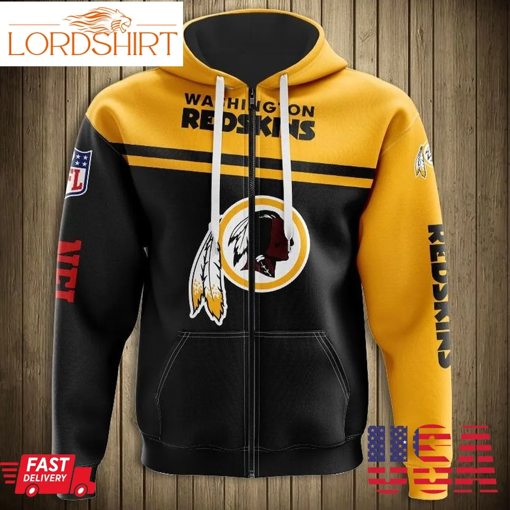 Nfl Washington Redskins Skull 3D Hoodie Sweatshirt