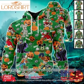 Nhl Dallas Stars Halloween Pumpkin Mickey With Friends Disney Style 3D Hoodie, Shirt