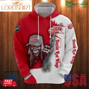 Nhl Detroit Red Wings Skull Logo 3D Hoodie Sweatshirt Jacket