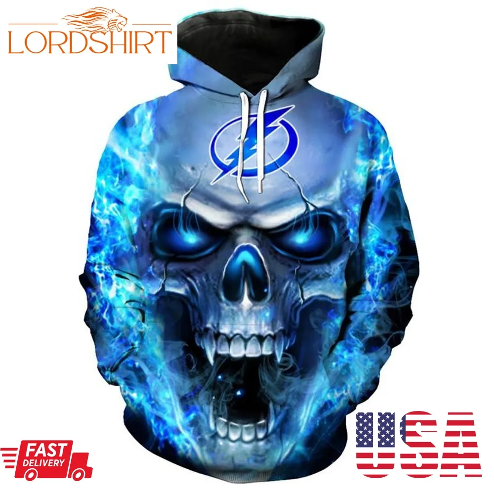 Nhl Tampa Bay Lightning Hoodies Skull Smoke