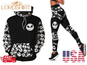 Nightmare Beforeristmas Gift Halloween Gift The Nightmare Beforeristmas Halloween Skulls Jack Skellington Hoodie And Legging Set