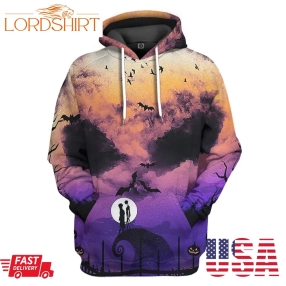 Nightmare Sky Face Before Christmas Halloween Hoodie 3D