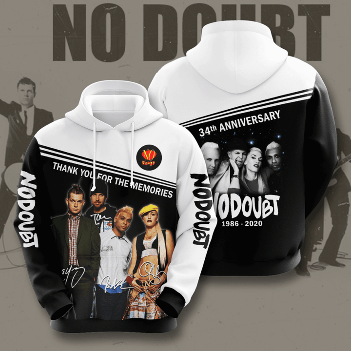 No Doubt 34Th Anniversary 1986 2020 Pullover And Zippered Hoodies Custom 3D Graphic Printed 3D Hoodie All Over Print Hoodie For Men For Women