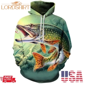 Northern Pike Fishing 3D Hoodie Father's Day Gifts For Fisherman