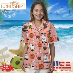 Nurse Boo Crew Pink Hawaii Shirt And Shorts Ladies Hawaiian Shirts