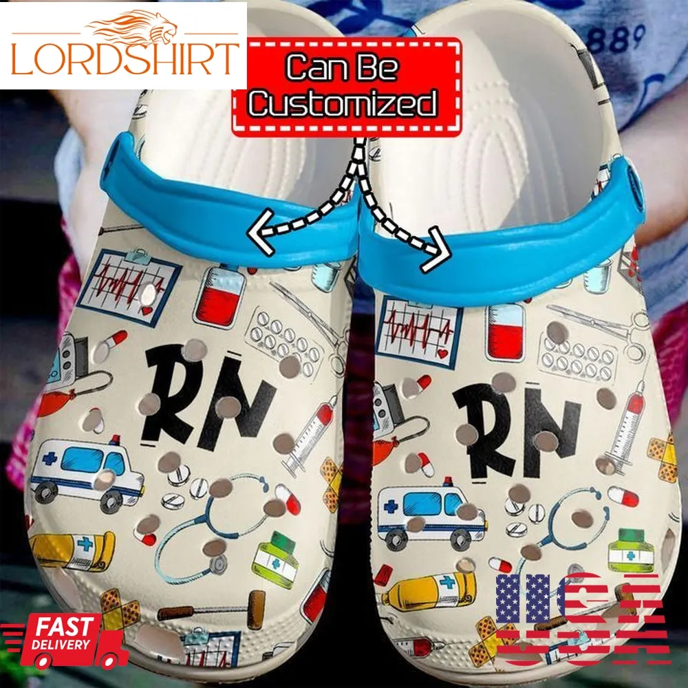 Nurse Crocs   Nurse Rn Pattern Crocs Clog Shoes