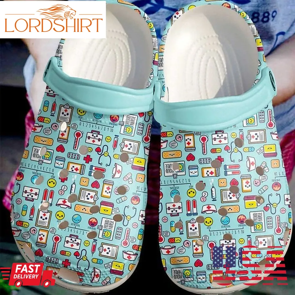 Nurse Cute Pattern Sku 1621 Crocs Crocband Clog Comfortable For Mens Womens Classic Clog Water Shoes