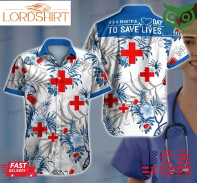 Nurse Hawaiian Shirt Short Sleeve Summer Wear