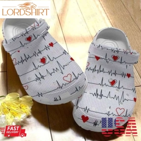 Nurse Heart Beat Crocs Crocband Clog Shoes For Men Women