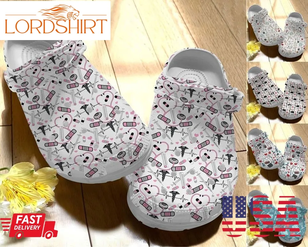 Nurse Personalize Clog Custom Crocs Fashionstyle Comfortable For Women Men Kid Print 3D Nurse Pattern