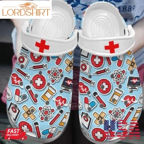 Nurse Personalize Clog Custom Crocs Fashionstyle Comfortable For Women Men Kid Print 3D Whitesole Life Savior