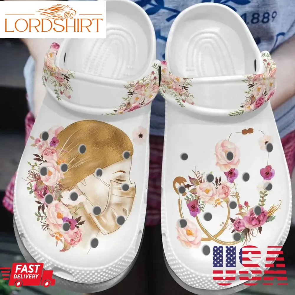 Nurse Personalized Clog Custom Crocs Comfortablefashion Style Comfortable For Women Men Kid Print 3D Flowers