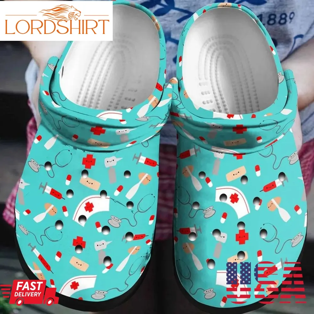 Nurse Personalized Clog Custom Crocs Comfortablefashion Style Comfortable For Women Men Kid Print 3D Green Pattern