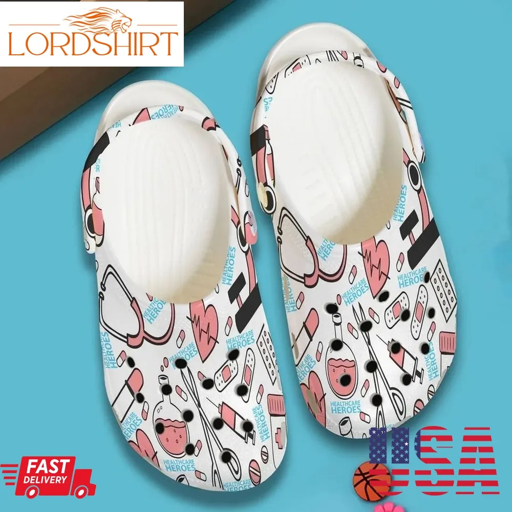 Nurse Personalized Clog Custom Crocs Comfortablefashion Style Comfortable For Women Men Kid Print 3D Healthcare Heroes