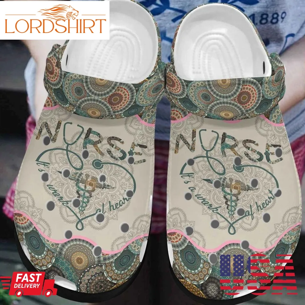 Nurse Personalized Clog Custom Crocs Comfortablefashion Style Comfortable For Women Men Kid Print 3D Heart