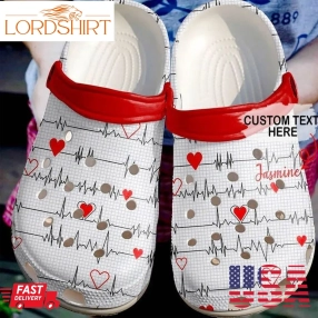 Nurse Personalized Heartbeat Pattern Sku 1639 Crocs Clog Shoes