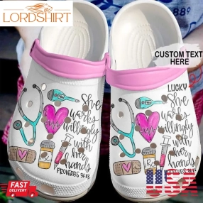 Nurse Personalized She Works Willingly Rubber Crocs Crocband Clogs Comfy Footwear Tl97