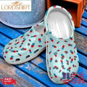 Nurse Pill Pattern Sku 1651 Crocs Clog Shoes