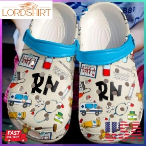 Nurse Rn Pattern Crocs Crocband Clog