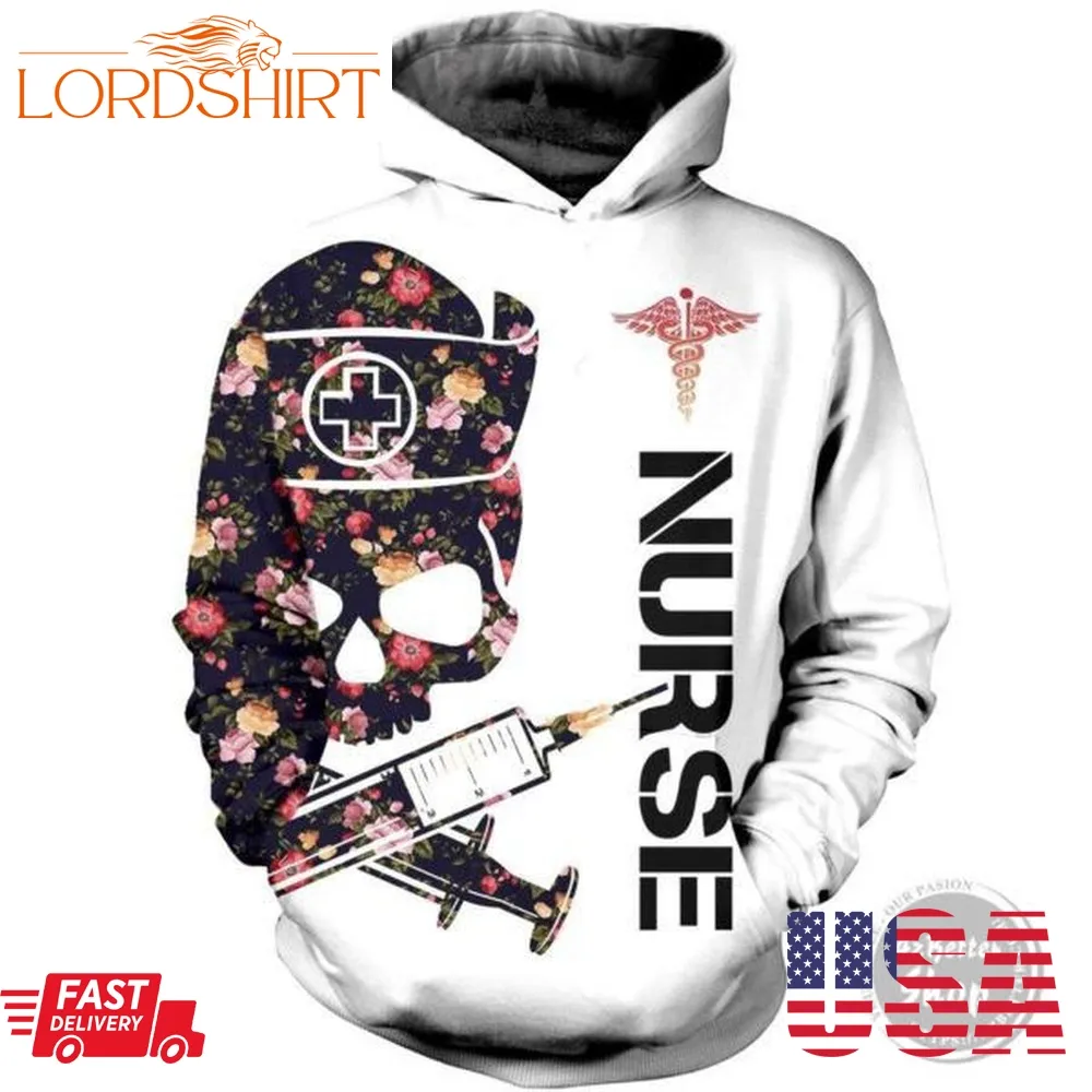 Nurse Skull Floral Men And Women 3D Full Printing Hoodie Shirt Nurse Skull Floral 3D Full Printing Shirt Nurse Skull Floral 3D All Over Printed Shirt 2020