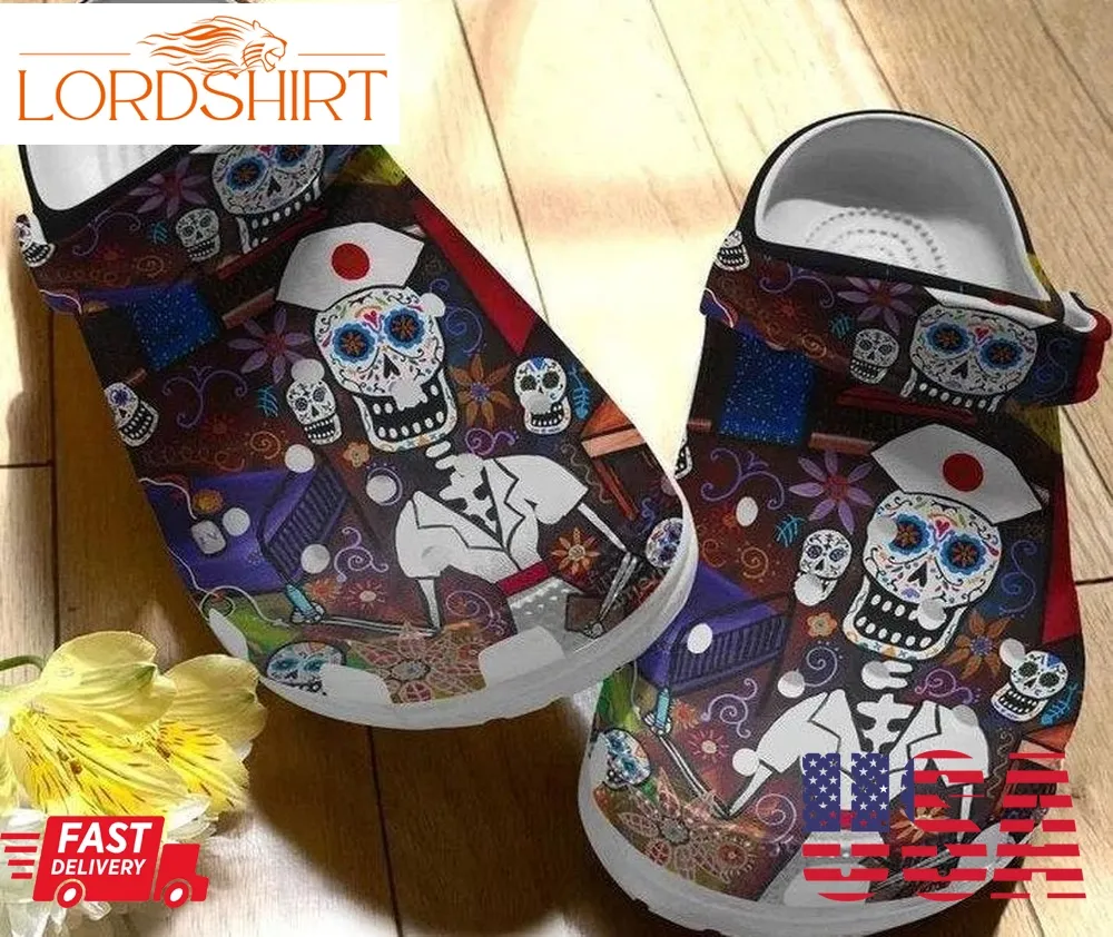 Nurse Skulls   Nurse Pattern   Mexico Skulls Crocs Crocband Clog