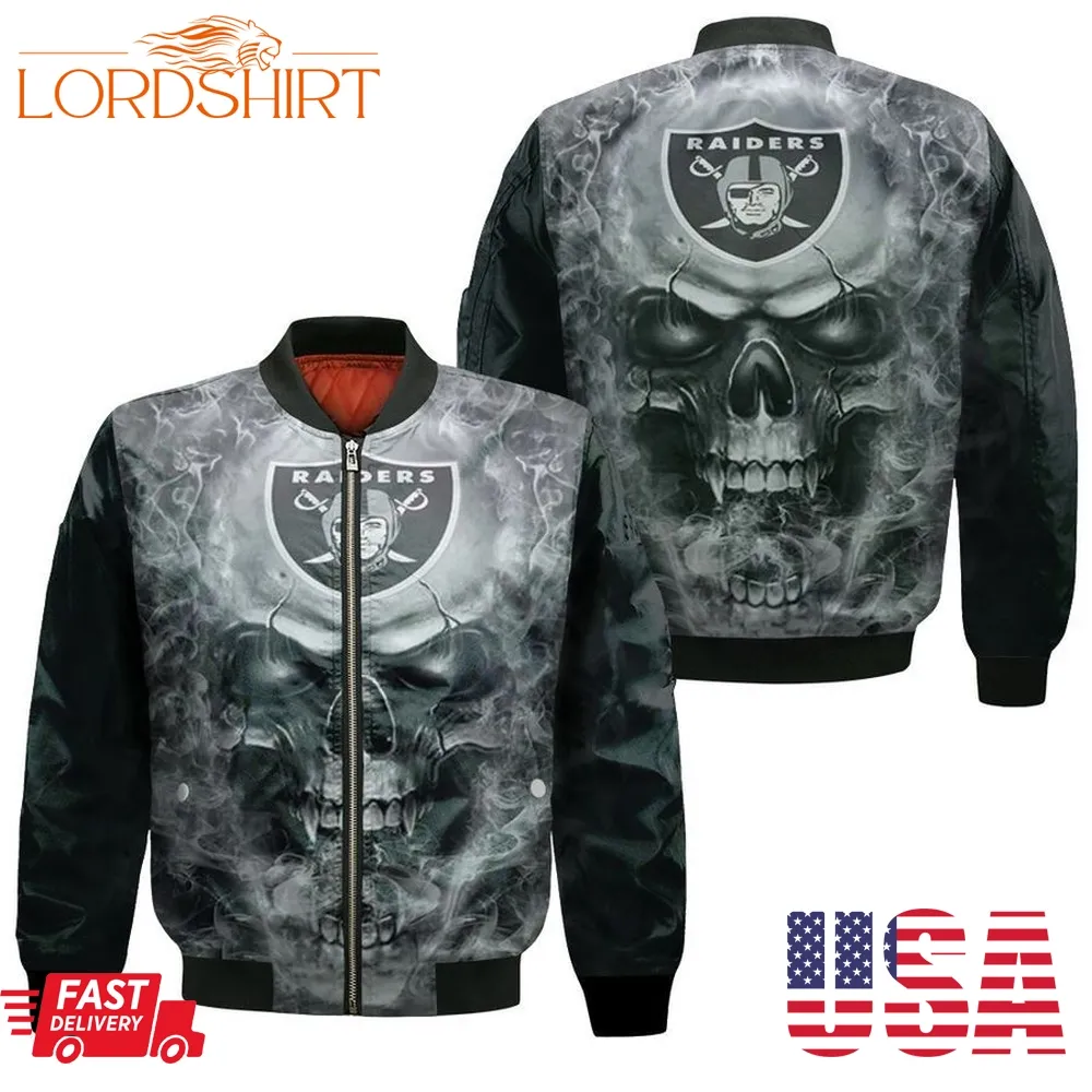 Oakland Raiders 3D Skull Jersey Bomber Jacket