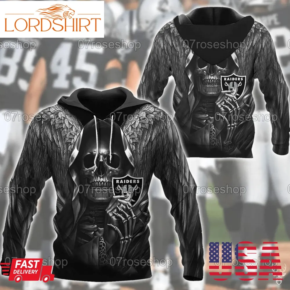 Oakland Raiders Skull Wings Nfl Hoodie