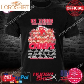 Official 63 Years 1960 2023 Kansas City Chiefs Thank You For The Memories Signatures Shirt