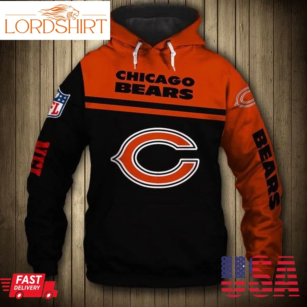 Official Nfl Chicago Bears Skull Men And Women 3D Full Printing Hoodie Zip Hoodie Chicago Bears 3D Full Printing Shirt Chicago Bears Nfl 3D Hoodie Shirt For Fans