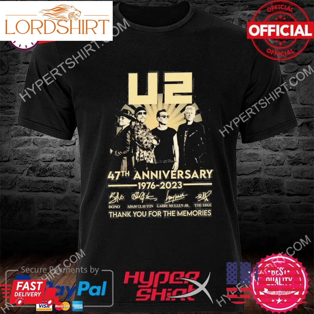 Official U2 47Th Anniversary 1976 2023 Thank You For The Memories Signatures Shirt