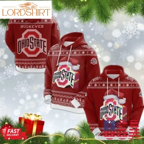 Ohio State Buckeyes Christmas 3D All Over Print Hoodie Zip Up