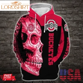 Ohio State Buckeyes Skull 3D Hoodie For Men For Women All Over Printed Hoodie