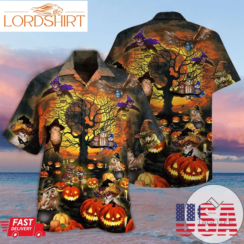 Order Amazing Owl Halloween Unisex Authentic Hawaiian Shirt 2023